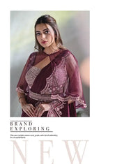 India Silk Deep Maroon Sarees Made From Crepe Satin Silk Blend Traditional Craftsmanship With A Soft Elegant Texture